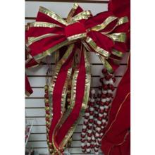WIDE GOLD EDGE 11 LOOP BOW 12IN